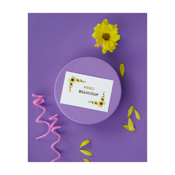 Carte postale merci, remerciements clients, amis, famille, proches, emballage cadeau