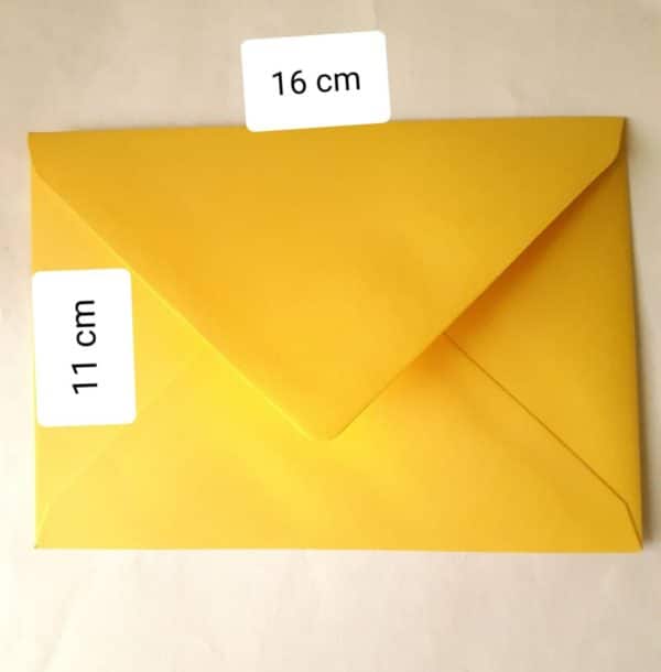 1 pc Enveloppe jaune 16 cm pour emballage de vos commandes ou emballages de vos cadeaux