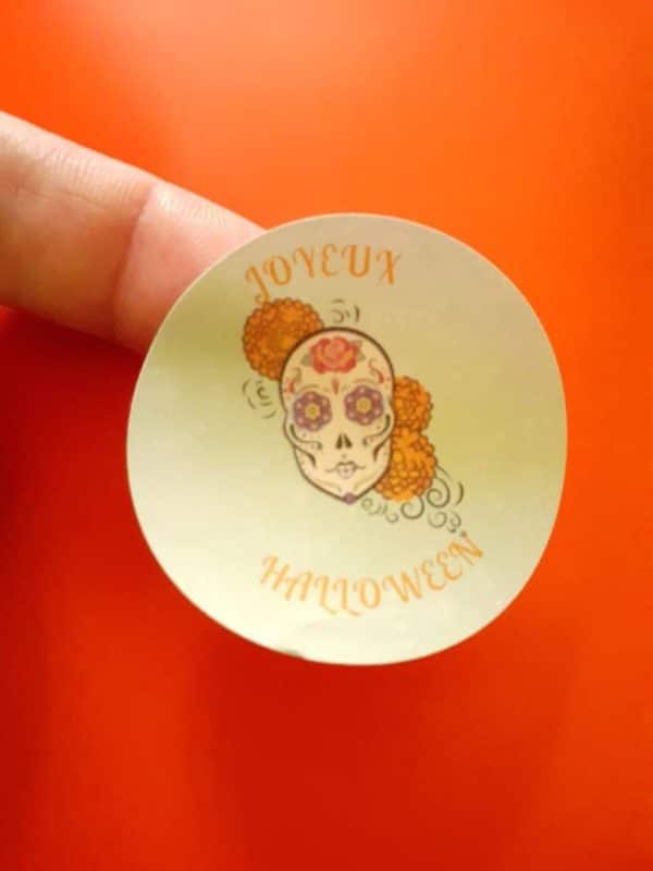 24 Etiquettes autocollantes, étiquettes adhésives 40 mm Joyeux Halloween, emballage cadeau, emballage commande – Image 2