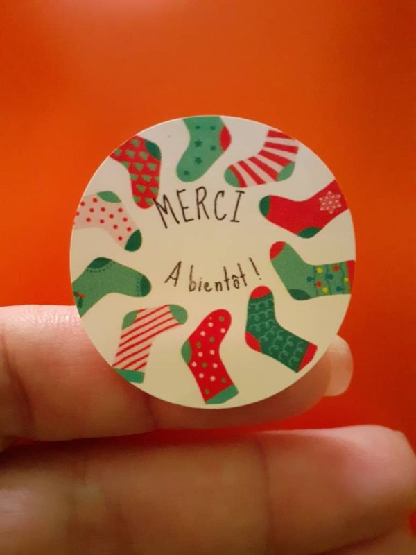 Étiquettes autocollantes, étiquettes adhésives festives, emballage cadeaux, sticker emballage commande – Image 2