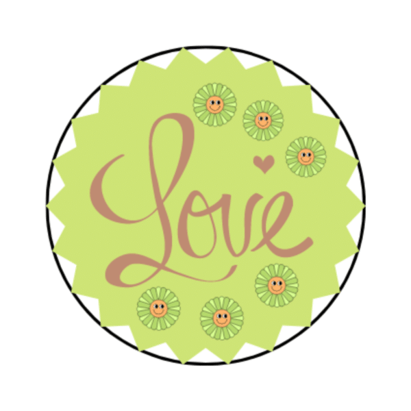 étiquette amour et fleurs