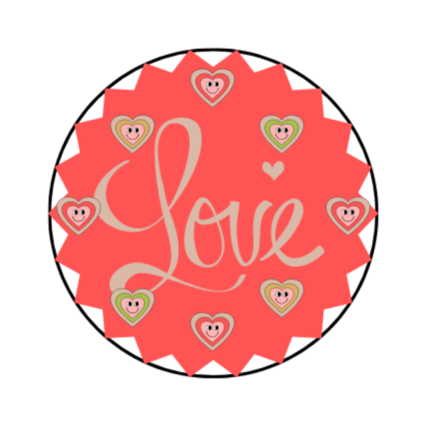 étiquette amour coeur rouge