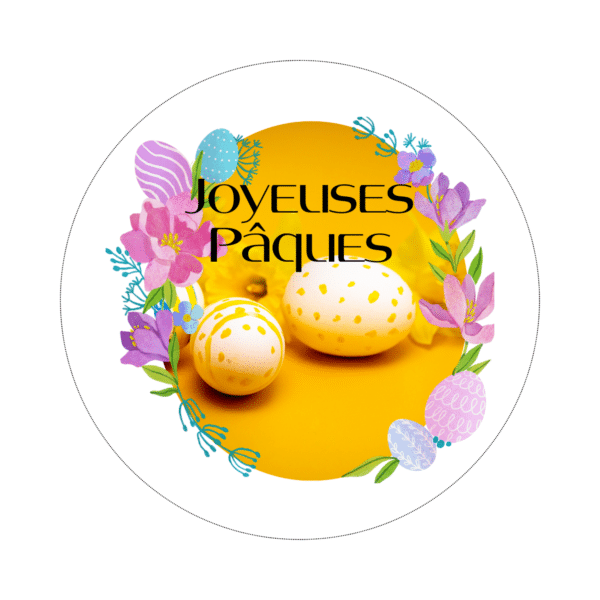 Stickers JOYEUSES PAQUES, étiquettes adhésives 40 mm, autocollantes fête de Pâques, emballage cadeau, emballage commande, remerciements