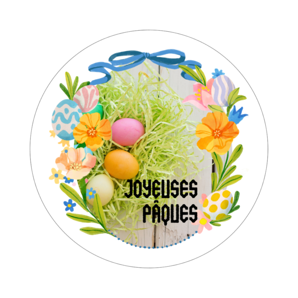 Autocollants JOYEUSES PAQUES, stickers adhésives 40 mm, étiquettes fête de Pâques, emballage cadeau, emballage commande, remerciements