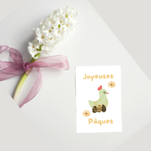 Carte personnalisée Joyeuses Pâques, carte message de fêtes